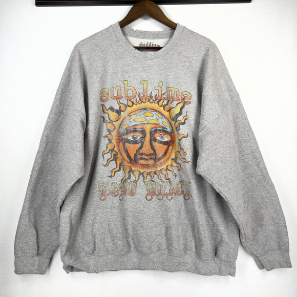 Sublime Long Beach Sweatshirt 90's Distressed Y2K Vintage Band Tee Size L/XL - Picture 1 of 5